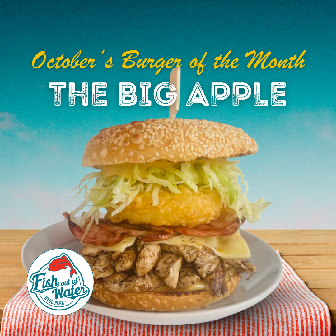 burger of the month, October 2025 burger, The Big Apple