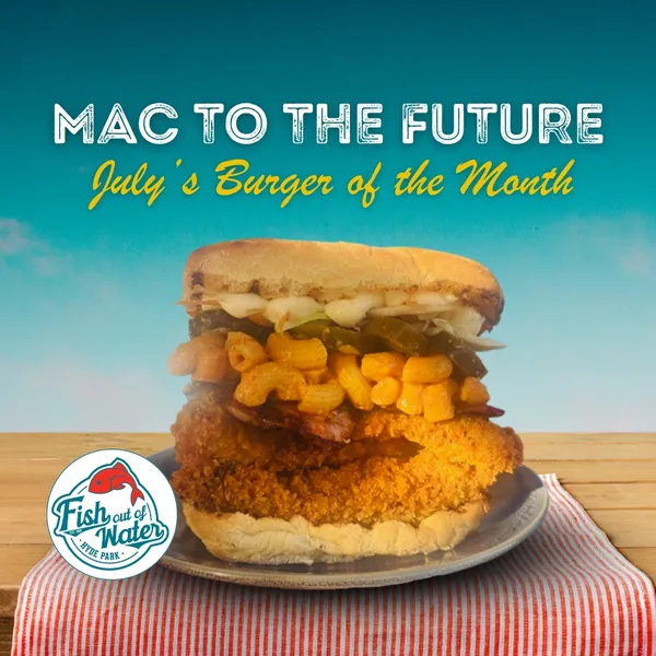 burger of the month, July 2026 burger, Mac To The Future